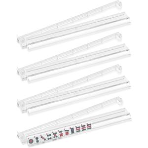 Mahjong Racks with Pushers Set of 4, 18.5'' Clear Plastic American Mahjong Tile Racks, Mah Jongg Accessories Gifts for Mj Enthusiast, 18.5 inches x 3.15 inches