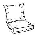 Sunbrella Square pillow, Navy Blue Pillow Covers 2pcs 23x23x3, 2pcs 24x25P