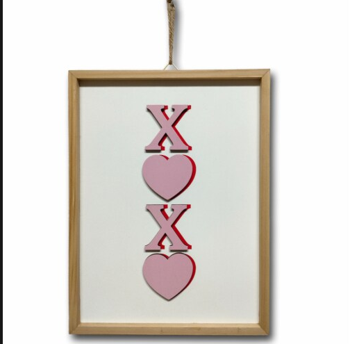 Holiday Home 14inch Block Sign XOXO 2pcs