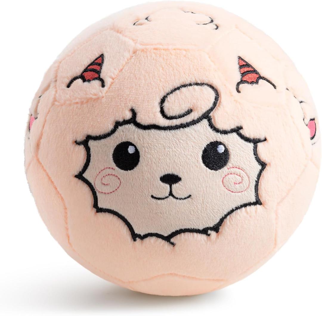 Silent Indoor Soccer Balls for Toddlers 1-3, Inflatable Soft Plush Baby Toddler Soccer Ball Toys Gifts for Kid 3-5 Year Old Boy Girl First Birthday Gift (Sheep, Pump Include)