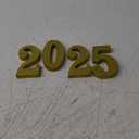 TONIFUL 4 Inch 2025 Gold Glitter Table Centerpiece Sign 2025 Number Word Sign,2025 Wooden Numbers Block for New Year Eve,Graduation,Chrismas,Anniversary Party Supplies
