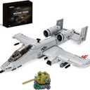 A-10 Attack Jet Building Kit  Compatible with Lego Military Plane Model, Ground Support Bomber Aircraft Toy for Adults (961 PCS)