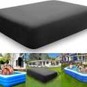 130 x 72 in Inflatable Pool Cover Rectangle 11 X 7ft Inflatable Solar Pool Cover for infaltable Pool Rectangular Pool Cover 130 x 72 x 22 Dustproof Rainproof Waterproof Square Swimming Pool Cover