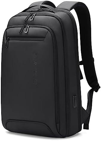 FENRUIEN Business Laptop Backpack for Men, Slim USB Travel Backpack Lightweight Water Resistant Unisex Work/College 15.6 Inch Computer Backpack Black