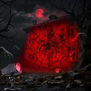 Halloween Projector Outdoor Lights,  Spider & Web Projector Lights