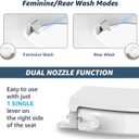 Raised Elongated Bidet Toilet Seat 18.5", Soft Close Lid, Dual Self-Cleaning Nozzles, Quick Release, Heavy-Duty PP, Stable & No Loosening, Ideal for Seniors & Limited Mobility, White