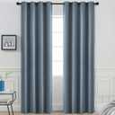 Yakamok 84 Inch Length Blackout Curtains for Bedroom, Room Darkening Thermal Insulated Solid Grommet Panels for Living Room(52Wx84L, Stone Blue, 2 Panels)