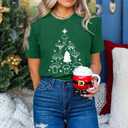 Women Mushroom Shirts Moon Graphic Tees Floral Flowers Printed Aesthetic Hiking Adventure Nature Short Sleeve Shirts (Green, XL)