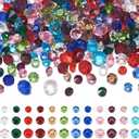Beadthoven 180pcs Mini Pointed Back Rhinestone Cabochons, 12 Birthstone Colors Faceted Rhinestone Diamond Beads for DIY Jewelry Making Dress Embellishment