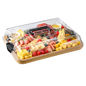 Charcuterie Boards with Lid, Bamboo Cheese Board Set with Locking Lid with Handle, Charcuterie Board Accessories - House Warming Gifts New Home, Bridal Shower Gifts, Wedding Gifts