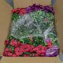 SHareconn 24 Bundles Artificial Flowers for Outdoors Decoration, Faux Plants Fake Silk Colorful Daisy Eucalyptus Lavender, UV Resistant for Outside Planters Home Porch Patio Indoor Spring,Mix 3 Colors