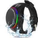 Frewico Upgraded Wearable Bluetooth Speaker Watch,Wireless Speaker with Built-in Mic Hands-Free Call,TF Card Slot,TWS Stereo,RGB Lights,Remote Selfie,IP45 Waterproof for Skiing,Cycling,Hiking (Black)