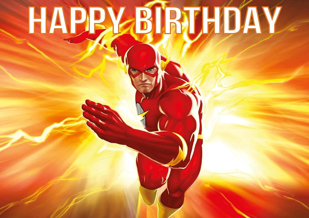 8.3 x 11.7 Inch Edible Square Cake Toppers  Speed Hero Themed Birthday Party Collection of Edible Cake Decorations