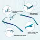 DEHOTRE Progressive Multifocal Reading Glasses Women No Line Bifocal Readers with Nose Pad Metal Half Frame Mid-Near Range