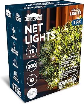 Joiedomi Christmas Net Lights,150 Warm White Net Lights for Indoor & Outdoor Decorations, Christmas Eve Night Decor, Christmas Tree, Bushes