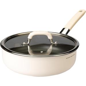 10 inch Titanium Ceramic Nonstick Frying Pan with Lid – Scratch Resistant Skillet, Induction & Gas Stove Compatible, PFOA-Free Cookware for Eggs and Steak