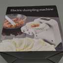 Automatic Electric Dumpling Press Maker Machine - Adjustable and Easy to Operate, With Spoon and Brush - For Home Kitchen Pastry Making (White)