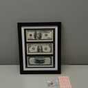 Tabletop picture frame, Dollar Bill Frame,first dollar bill frame (with black mat), real glass, easel and wall mountChristmas and Valentine's Day gifts.