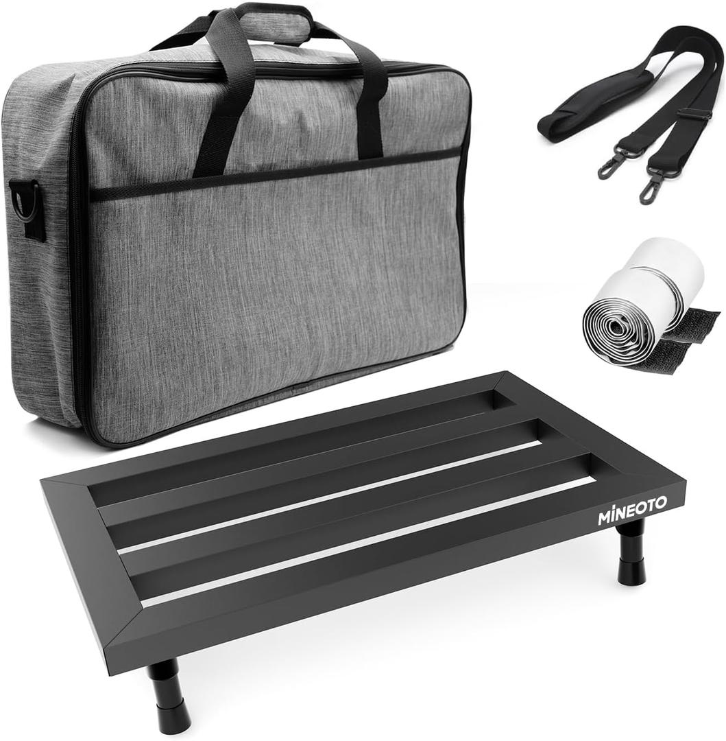 19.9”x12”Aluminum Alloy Guitar Pedal Board 1.7lb Super Light Large Effect Pedalboard with Carry Bag