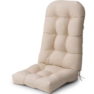 Crestlive Products Adirondack Chair Cushion, Outdoor Rocking Chair Cushion Waterproof Fade Resistant 50x20x4 Inch, High Back Thick Patio Replacement Cushion, Beige (1-Piece)