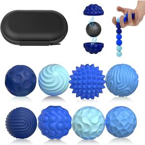 Magnetic Sensory Fidget Balls (8PCS), Weighted Magnet Balls Fidget Toys for Teens Adult ADHD Autism Anxiety, Quiet Stress Relief Office Desk Gadgets, Hand Therapy Sensory Toy Items Gift (Blue)