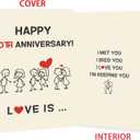 3 x OJsensai Happy 10 Year Anniversary Card & Gift for Him Wife Couples Husband, Wedding Anniversary Card