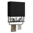RUSTOWN Fluted Bathroom Wall Cabinet with 2 Doors, 3-Tier Medicine Cabinet