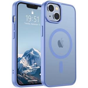 SUPFINE Magnetic for iPhone 14 Case & iPhone 13 Case (Compatible with MagSafe) (Military Grade Drop Protection) Slim Translucent Matte Shockproof Phone Cover,Blue Purple
