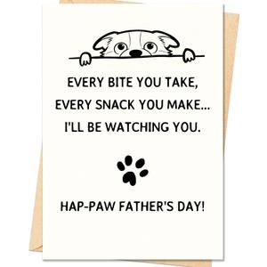 6 x IDU Fathers Day Card from Dog, Dog Dad Fathers Day Card Gift