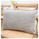 Pillow Cases Standard Size 15"x21", Fluffy Fuzzy Striped Throw Pillow Covers, Velvet Boho Lumbar Pillowcase Decorative for Bedroom Couch Bed Sofa