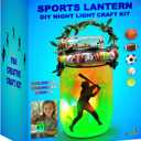 Make Your Own Sports Night Light Lantern Jar Arts & Crafts For Boys And Girls, Football, Soccer, Basketball, Tennis & Baseball Gifts For Kids, DIY Art Kit Age 4 5 6 7 8-12, Best Kids Birthday Present