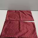 DEZENE Burgundy 16 x 16 Inch Throw Pillow Covers: 2 Pack Inch Original Striped Velvet Square Decorative Pillow Cases for Farmhouse Couch