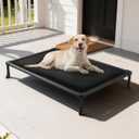 Veehoo Chew Proof Elevated Dog Bed, Indestructible Raised Dog Cot, Orthopedic Dog Platform Bed with Soft Padded Mat, Durable Waterproof Pet Cot for Indoor, Outdoor or Crate, 41-Inch, Black