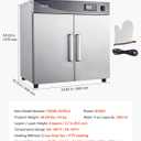 VEVOR Electric Hot Box Food Warmer, 4-Tier Commercial Warming Cabinet with Water Tray, Double-Door and Adjustable Shelves, Stainless Steel Food Warmer Cabinet, for Restaurant, Kitchen, Pizza, Chicken