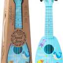 YOLOPLUS+ 17 Inch Kids Ukulele Guitar Toy 4 Strings Mini Children Musical Instruments Educational Learning Toy for Toddler Beginner Keep Tone Anti-Impact Can Play with Picks/Strap/Primary Tutorial (Blue)