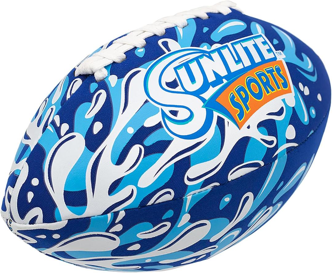 Sunlite Sports Waterproof Football for Lawn Backyard Pool Beach Lake Park Water Toy, Outdoor Play, for Kids Children Teens Adults, Family Fun (Blue)