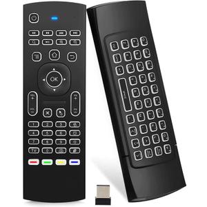 [Updated] FeBite MX3 Pro 2.4G Kodi Remote with Backlit Mini Wireless Keyboard Mouse Air Control for Android Smart TV Box IPTV HTPC Mini PC Compatible with Windows iOS MAC Linux PS3 Xbox One 360