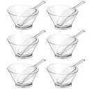 Sawysine 12 Pcs Plastic Clear Serving Bowls with Kitchen Plastic Scoops Salad Serving Bowls Popcorn Scoops Angled Candy Container for Salad Cooking Parties, 210 ml