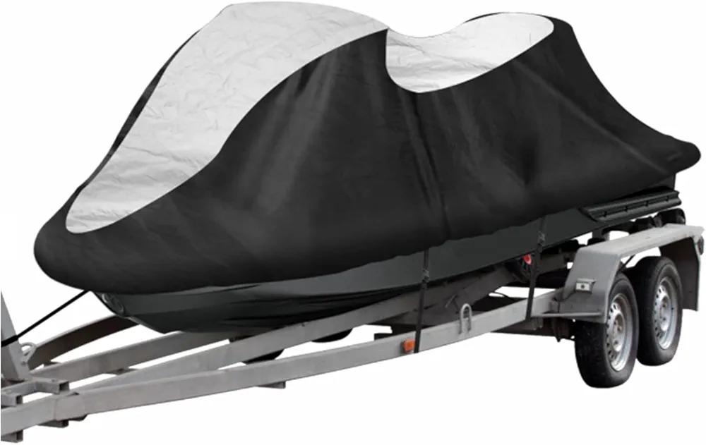 Trailerable Jet Ski Cover Waterproof Heavy Duty 210D Personal Watercraft PWC Jetski Cover for Sea-Doo Yamaha Kawasaki 116"-125" 2 Seater