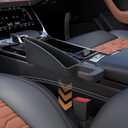 Shorter Car Seat Side Gap Filler Black Set of 2 Pack Between Car Seat Catcher Blacker Between Seat Central Console Organizer Seats Crack Gap Filler Car Seat Gap Plug with Storage Slot Seat Belt Hole