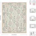 8x10 Area Rugs, Machine Washable Low Pile Floral Rugs for Living Room, Bedroom, Large Boho Area Rug with Non-Slip Backing for Dining Room(Pink Floral)