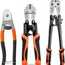 NOEAIKE 3-Pack Bolt Cutters Set,14" Heavy Duty Bolt Cutter,8"Small Bolt Cutter,8"Wire Cutter,Forged T8 Steel Blade Cutters for Chain/Metal/Screw/Rivet/Fence/Steel Wire with Rubber Grip Handle