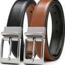 CHAOREN Reversible Belt Men 1 Piece - 1.25" Leather Dress Belt - Trim to Fit for Elegant Style (Brown)