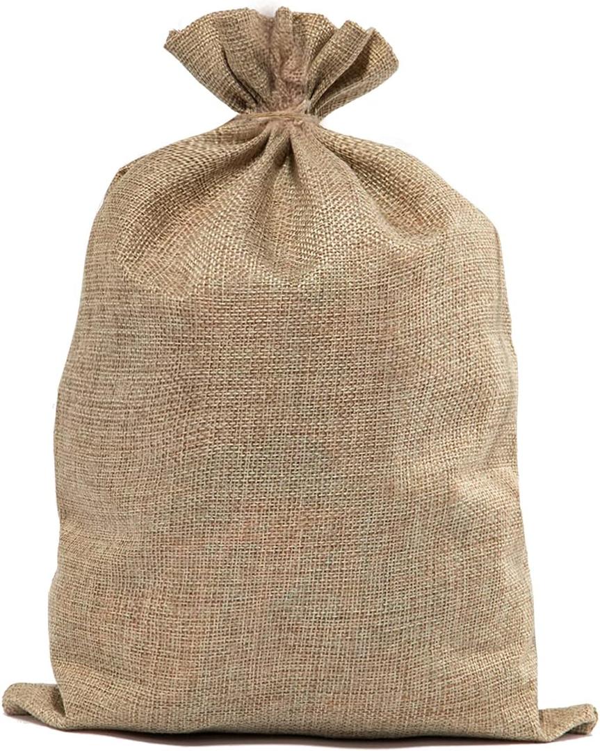 Large Burlap Bags 20x30 Inch Natural Jute Single Burlap Sacks, Reusable Plant Grow Bags Root Vegetable Holders, Strong Potato Sacks for Gardening Planting Food Storage, Outdoor Games for Kids
