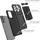 Phone Case for Galaxy A23 Case, Samsung A23 SM-A235M Case with Screen Protector, Wallet Detachable Credit Card Holder Built-in Stand Protective Phone Cover for Samsung Galaxy A23 Black