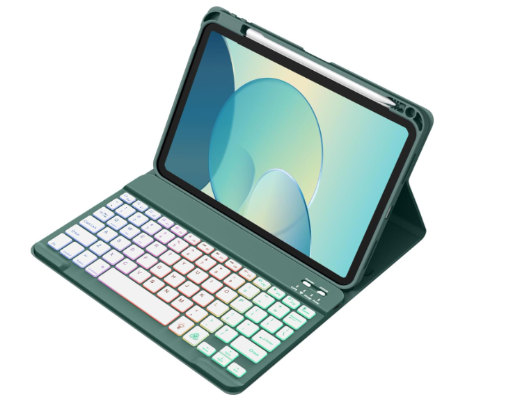 Akkerds for iPad A16 Case with Keyboard  7 Colors Backlit Keyboard for iPad 10th Generation/iPad Air 11 Inch  Wireless Folio Cover for iPad Air 10.9 Inch/iPad Pro 11 Inch 2022/2021/2020 (Green)