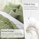 Oli Anderson Wavy Ruched Comforter Set Queen Size, Sage Green, 5 Pieces