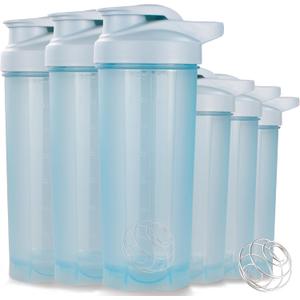 ShakerZoo-6 Pack-Protein Shaker Bottles for Protein Mixes, Shaker Cups for Protein Shakes, 3 pcs 24 ounce and 3 pcs 20 ounce  ShakerZoo-6 Pack-Protein Shaker Bottles for Protein Mixes, Shaker Cups for Protein Shakes, 3 pcs 24 ounce and 3 pcs 20 ounce