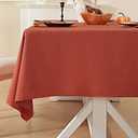 Laolitou Fall Thanksgiving Tablecloth Rectangle Linen Waterproof Textured Burnt Orange Table Cloth, Washable Wrinkle Free Spill Proof Fabric Tablecloths for Dining Table Kitchen Holiday, 60x84 Inch
