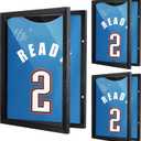 3 Pack T Shirt Display Frame, 18'' X 14'' Black Imitation Wood T Shirt Frame with 98% UV Protection Acrylic, 1" Depth of Usable Space Shadow Box, Display Case for Shirts, Jerseys, Memorabilia